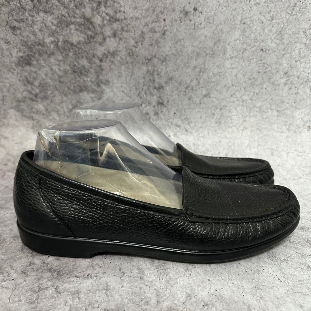 SAS Simplify Loafers Womens 10 Slim Black Leather Comfort Moccasin Slip On Shoes